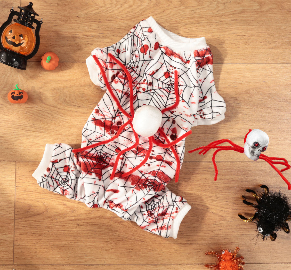 Halloween Pet Dog Dress Four-Legged Clothing Horror Bloody Spider Small Dog Costume Factory Direct Sales Drop Shipping