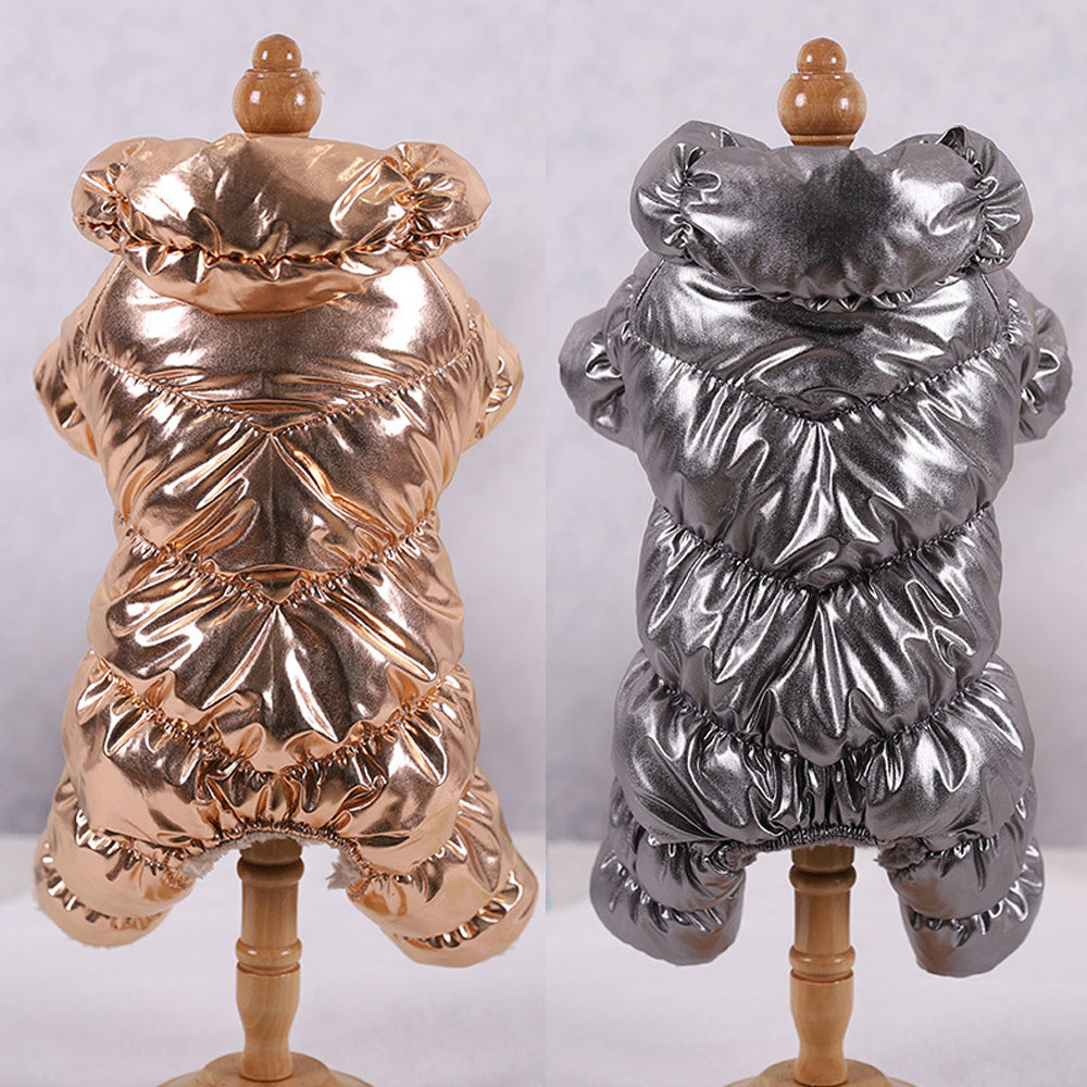 Puppy Cotton Coat Pomeranian Bichon Pet Clothes Dog Clothes Small Dog Teddy Four-Legged Clothes Autumn And Winter Windproof Clothing