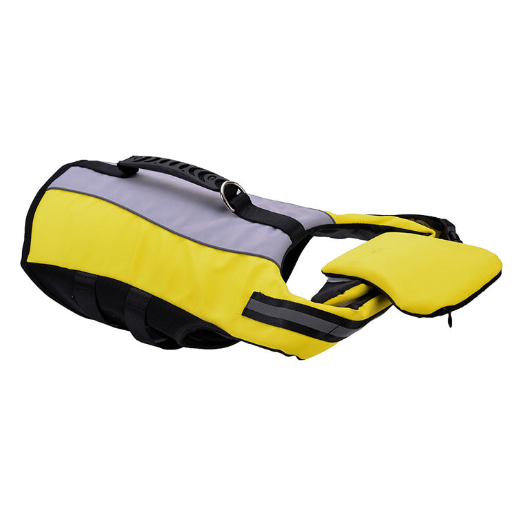Can Carry Pet Swimsuit Pet Life Jacket Dog Clothes Upgrade Version With Chin Rest