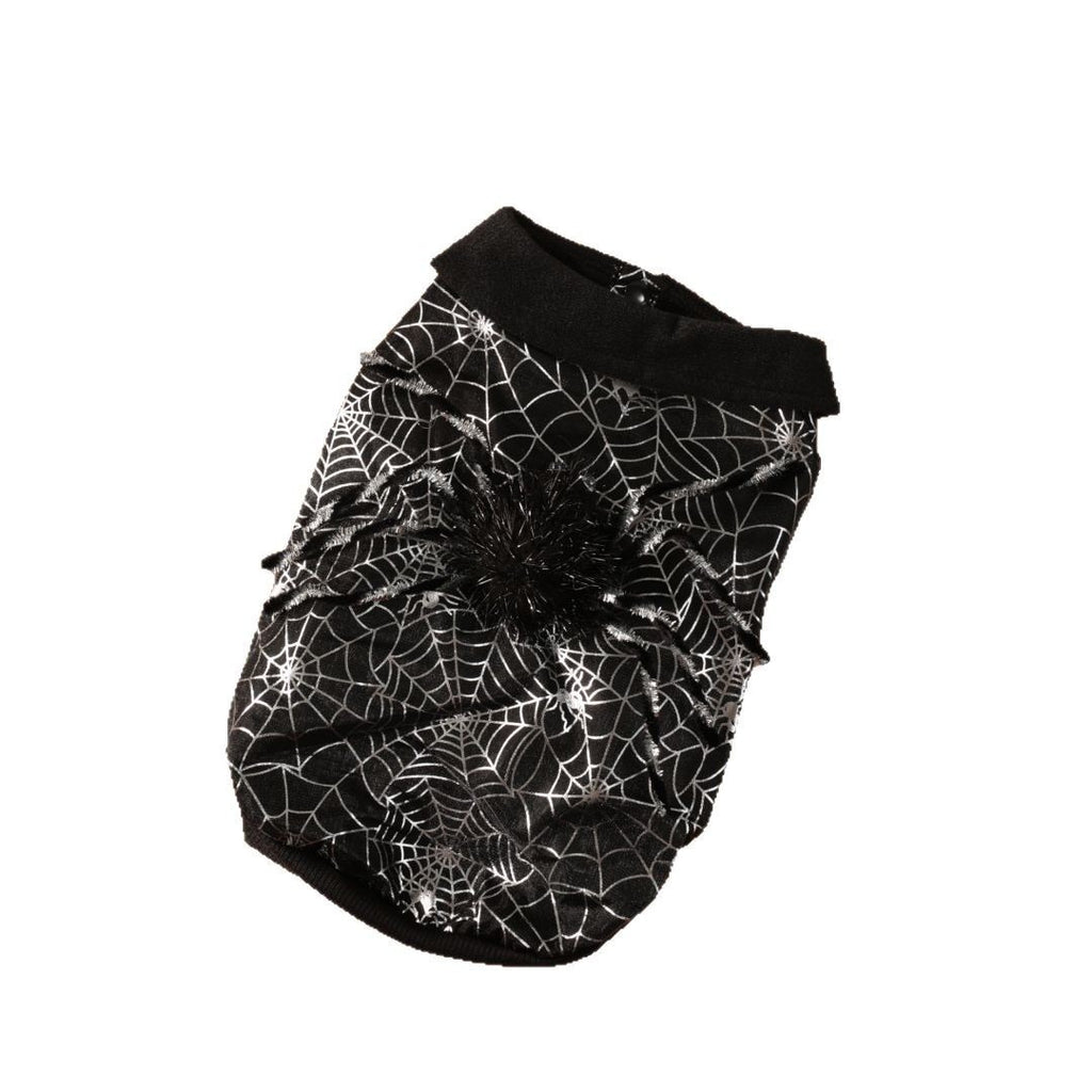 Pet Halloween Spiderweb Costume Decorative Clothing for Dogs, Black Dog Coat Outdoor Decoration