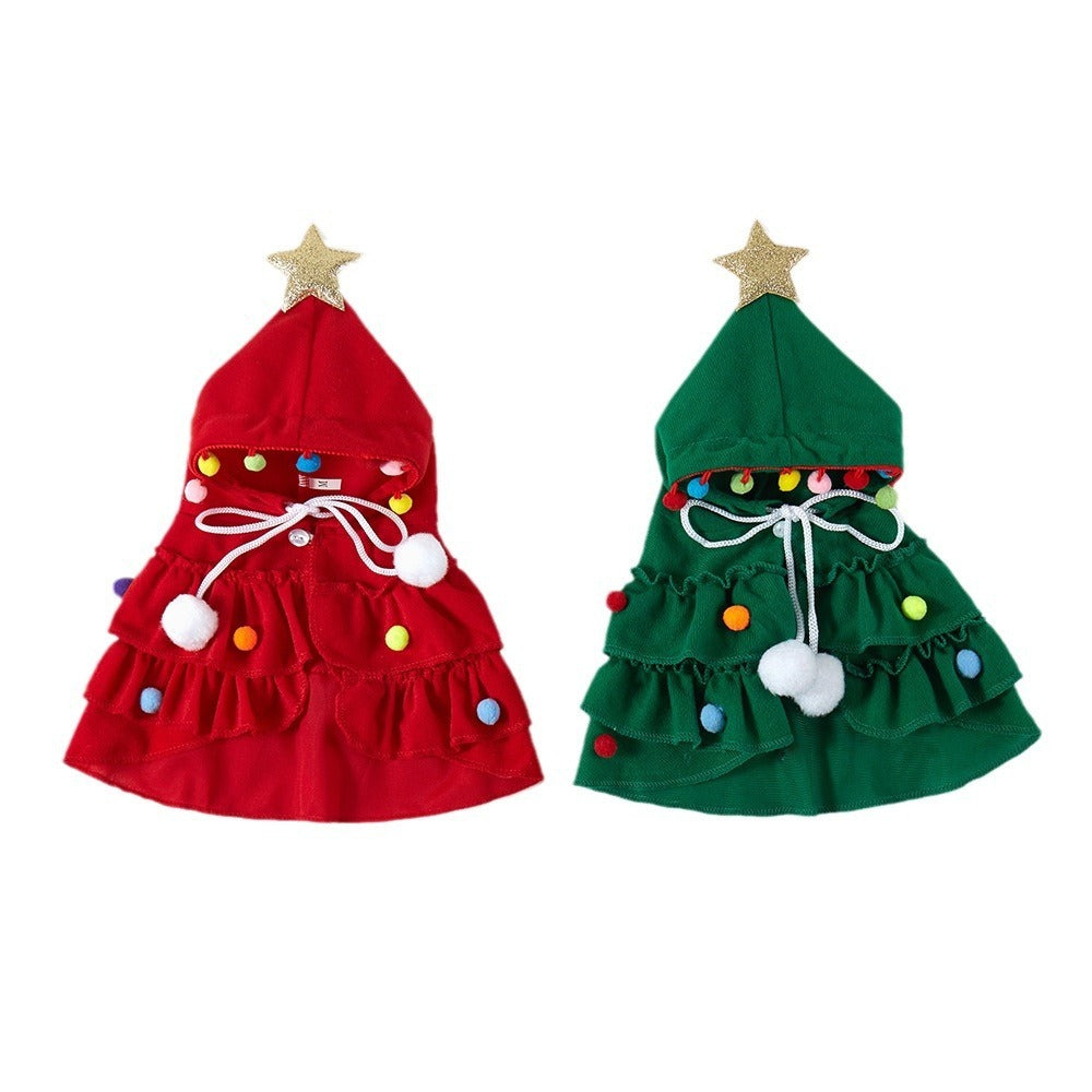 New Christmas Pet Clothes Small and Medium Kojifa Christmas Tree Dog Cloak