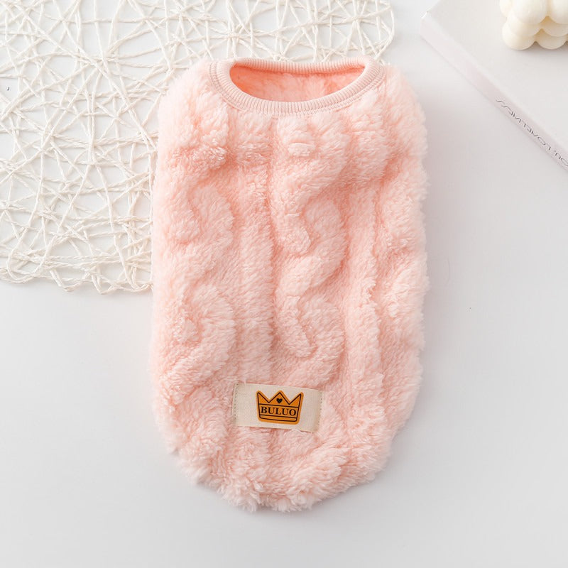 Autumn and Winter New Pet Clothes Dog Warm Cotton Jacket Vest Double Sided Velvet Vest Teddy Bears Cat Clothes