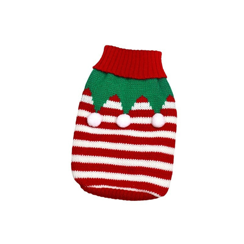 Pet clothes for autumn and winter warm knit Christmas teddy cat sweaters cat and dog clothing