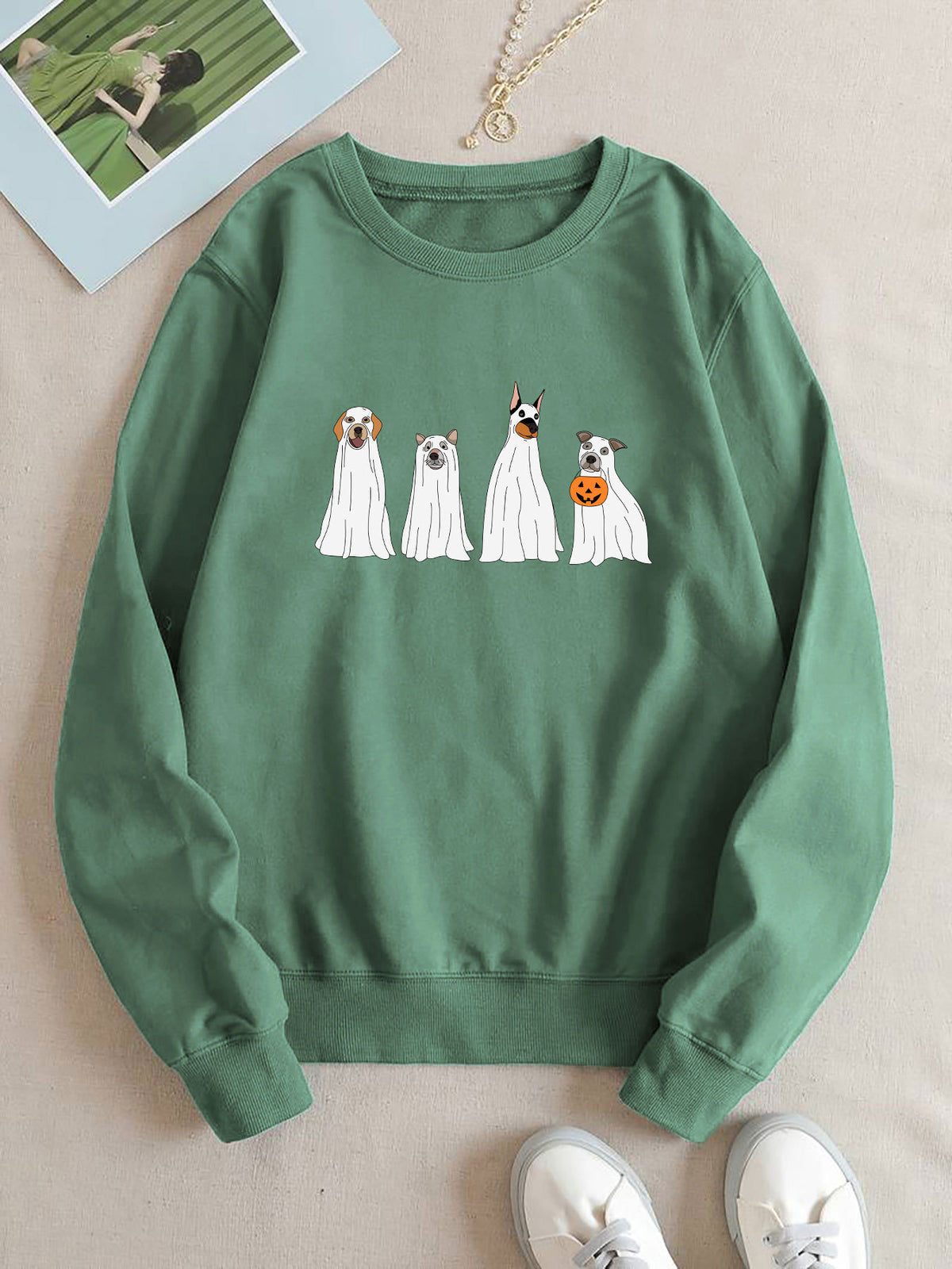 Dog Pumpkin Printed Halloween Hoodie