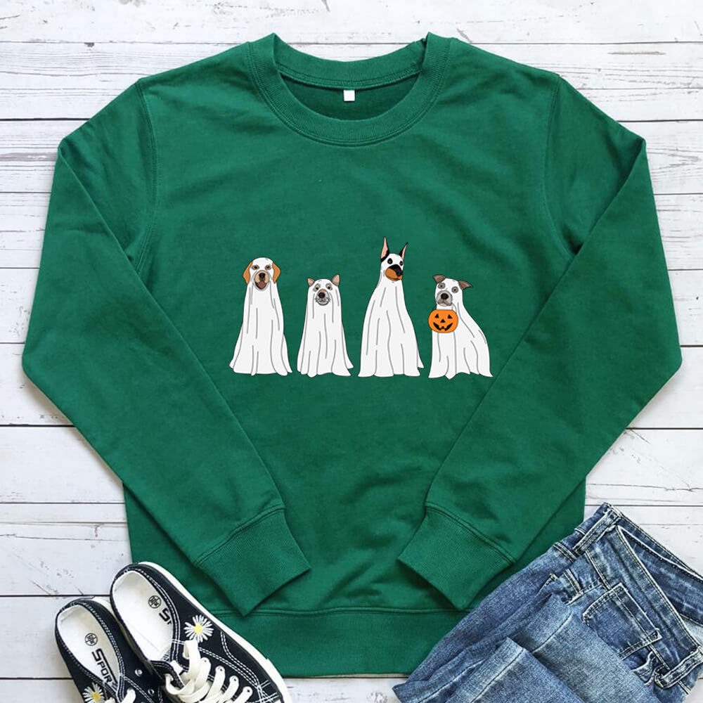Dog Pumpkin Printed Halloween Hoodie