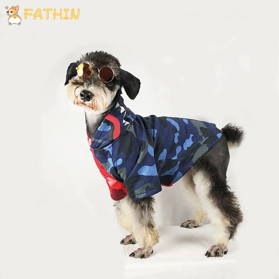 FATHIN Dog Clothes Pupreme Pawmain French Bulldog Shirt Dog Sweater Sport Retro Chihuahua Cat Pet Clothes S-XXL
