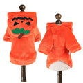 Halloween Pumpkin Pet Hoodie Costume Fleece Warm Dog Cat Hoodie with Leash Clip