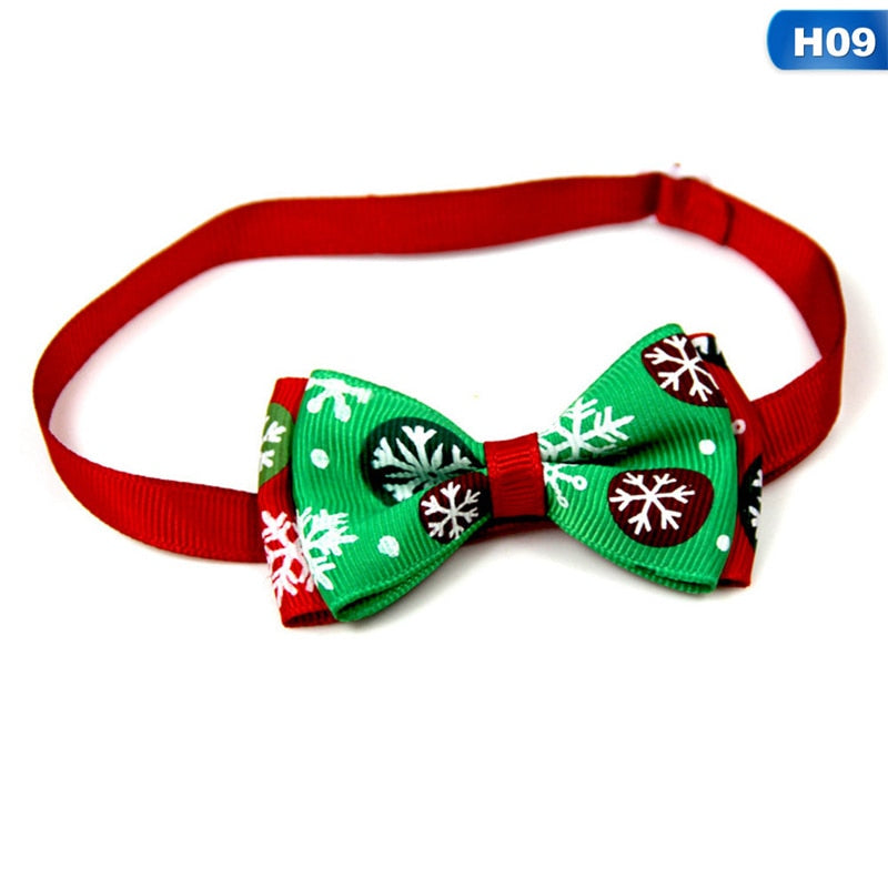 Christmas Holiday Pet Cat Dog Collar Bow Tie Adjustable Neck Strap Cat Dog Grooming Accessories Pet Product Supplies Christmas