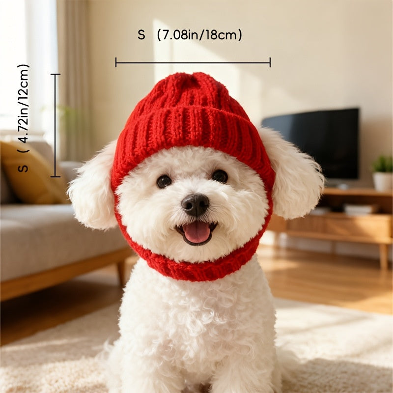 Autumn and Winter Warm and Windproof Halloween Knitted Fighting Dog Hat