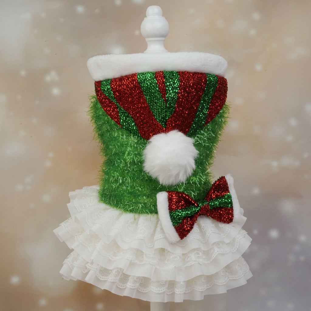 Christmas Cross border Pet Dog Clothes Christmas Party Holiday Atmosphere Hooded Cake Skirt