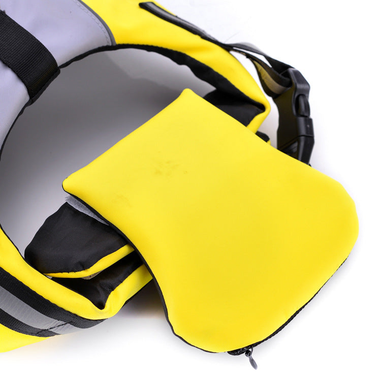 Can Carry Pet Swimsuit Pet Life Jacket Dog Clothes Upgrade Version With Chin Rest