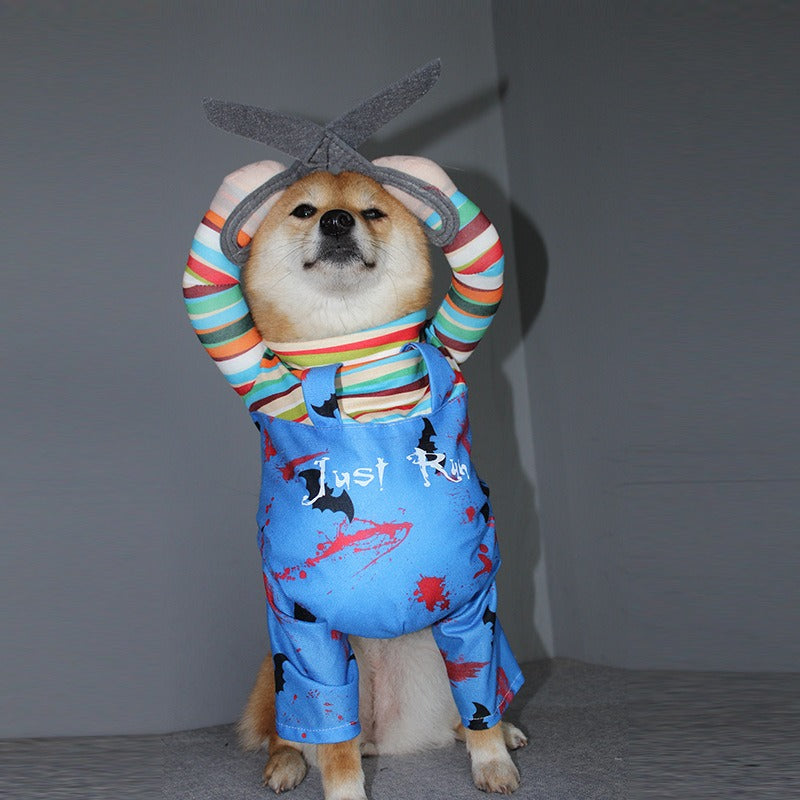 New Pet Dog Halloween Standing Scissor Hands Dog Funny Costume Role Costume