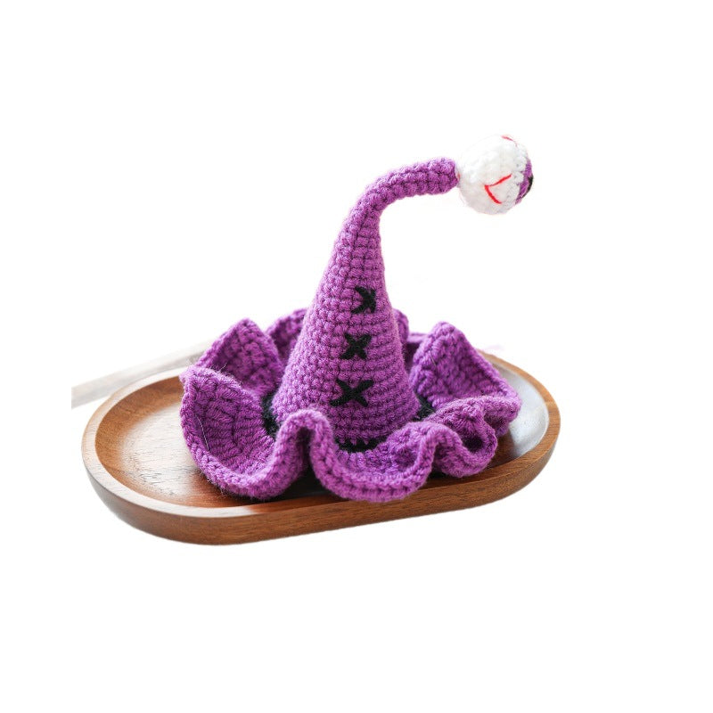 Pet Hat for Dogs and Cats, Halloween Funny Wizard Knitted Hat, Cute Festival Costume Accessory