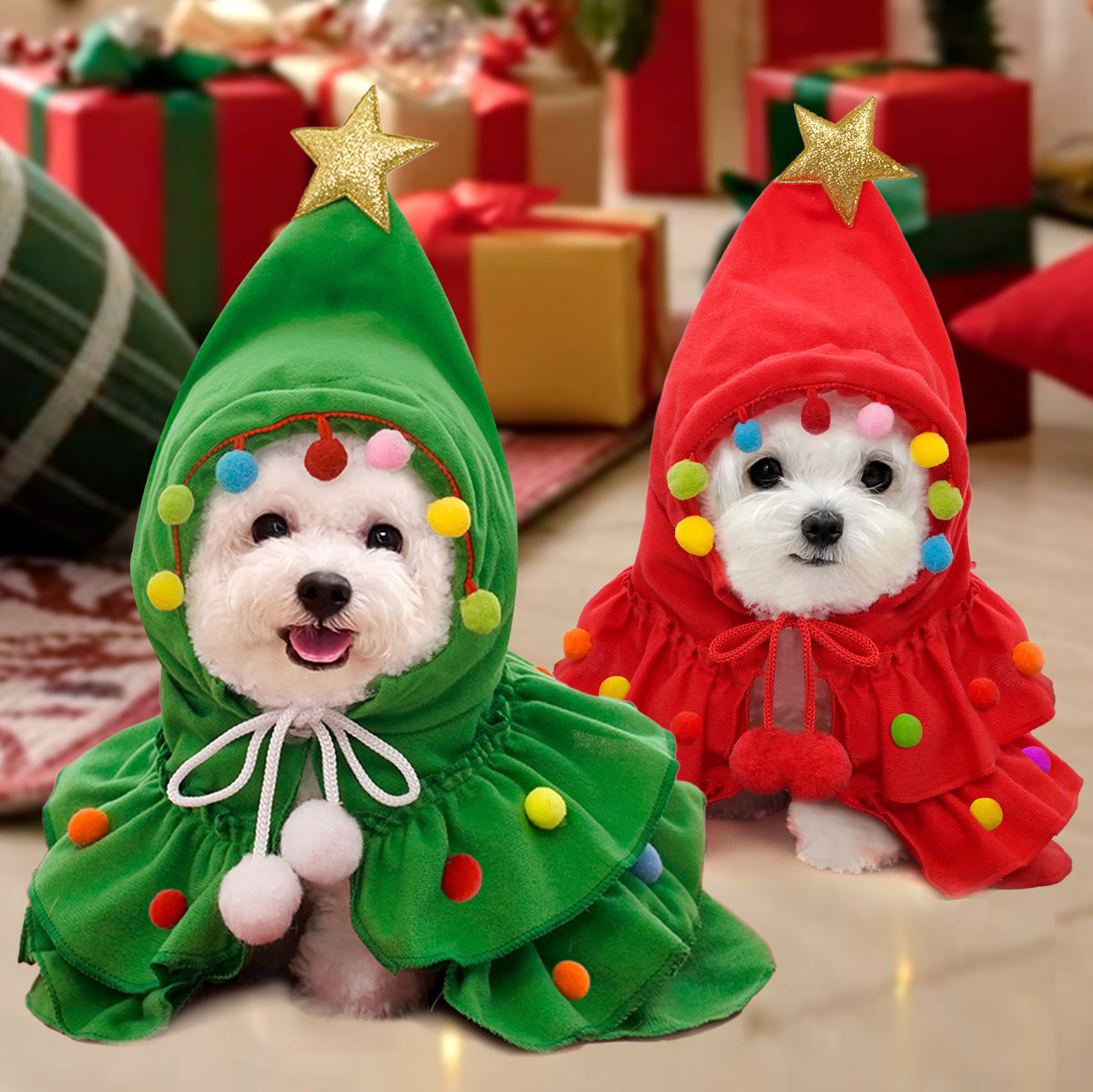 Christmas cloak pet dog transformation outfit