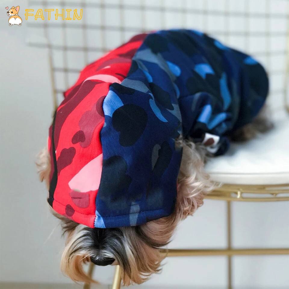 FATHIN Dog Clothes Pupreme Pawmain French Bulldog Shirt Dog Sweater Sport Retro Chihuahua Cat Pet Clothes S-XXL