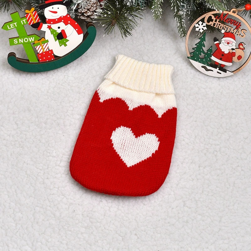 Pet clothes for autumn and winter warm knit Christmas teddy cat sweaters cat and dog clothing