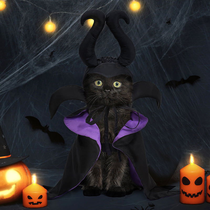 Halloween Dog Cloak with Hat Sleeping Curse Female Cloak Cat Hat Pet Clothing