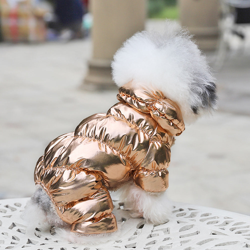 Puppy Cotton Coat Pomeranian Bichon Pet Clothes Dog Clothes Small Dog Teddy Four-Legged Clothes Autumn And Winter Windproof Clothing