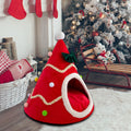 Christmas Tree Shape Pet House Soft Warm Nest Bed