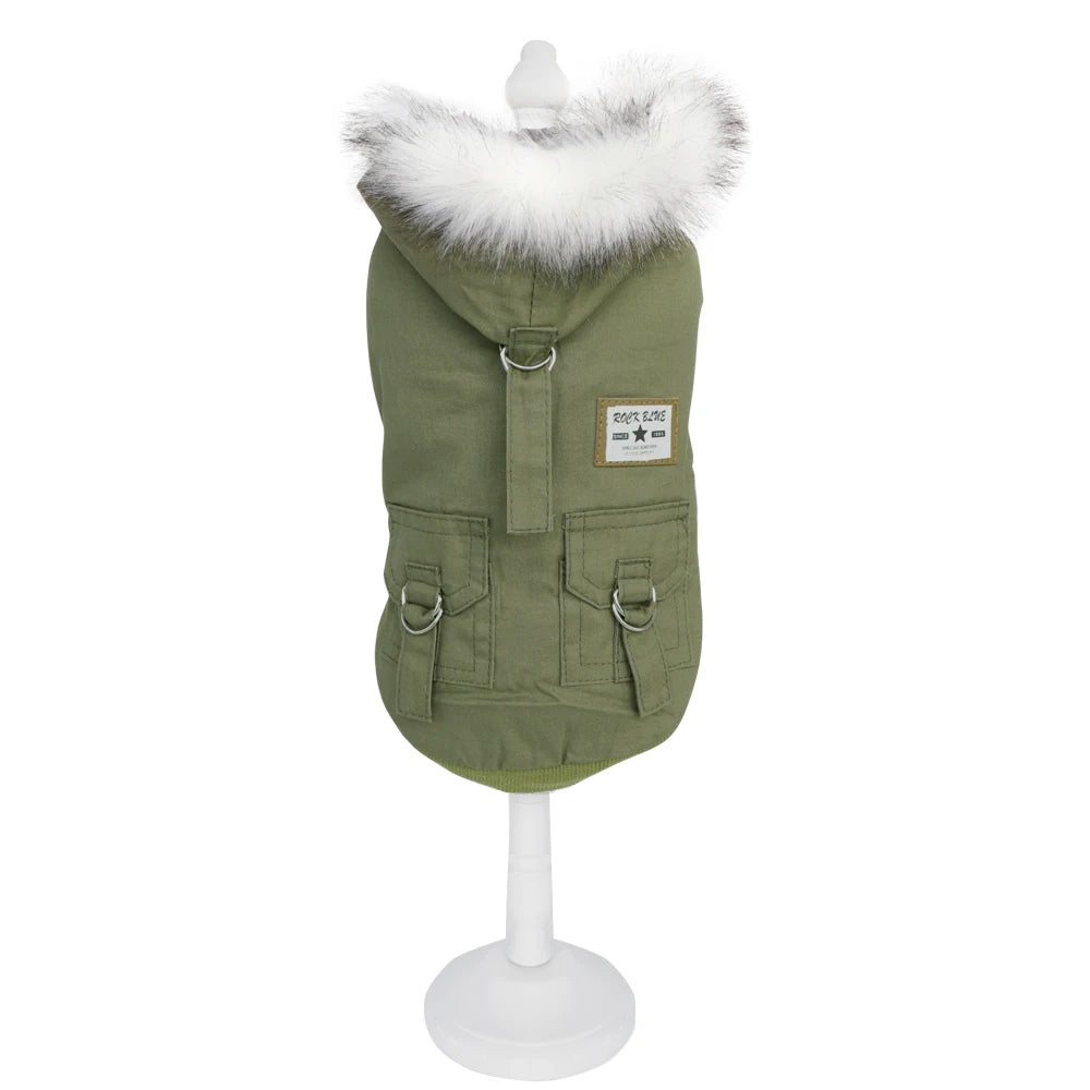Winter Dog Clothes for Small Dogs Warm Dog Coat Jacket French Bulldog Clothes Hooded Coat Pet Puppy Cloting Fleece Padded Outfit